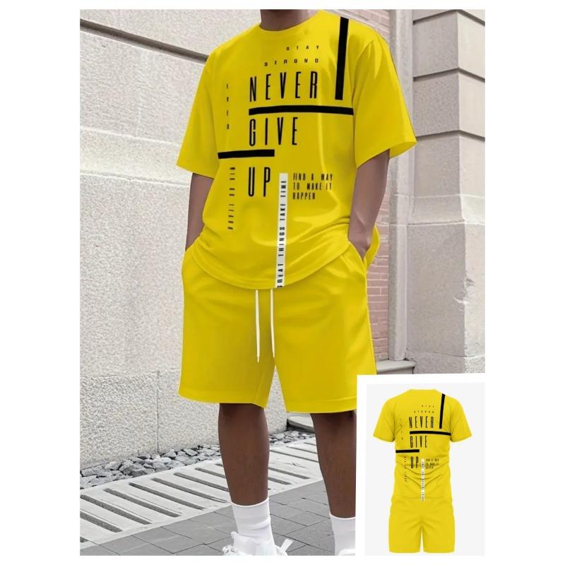 

Летняя модная свободная спортивная одежда с алфавитно-цифровым принтом для мужчин больших размеров, повседневная удобная спортивная одежда из двух предметов 6XL