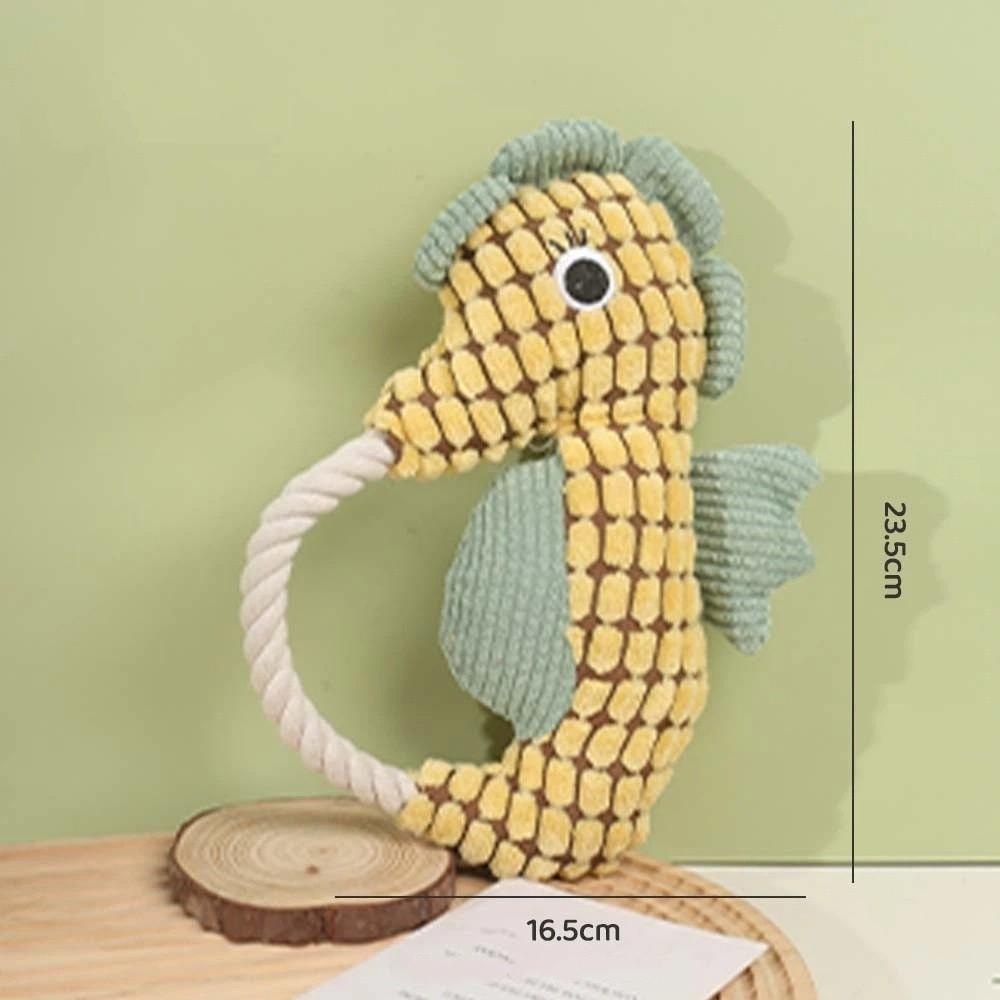 Funny Squeak Dog Bite Resistant Seahorse Interactive Squeak Interactive Design Pet Seahorse Puppy Dog жёлтый