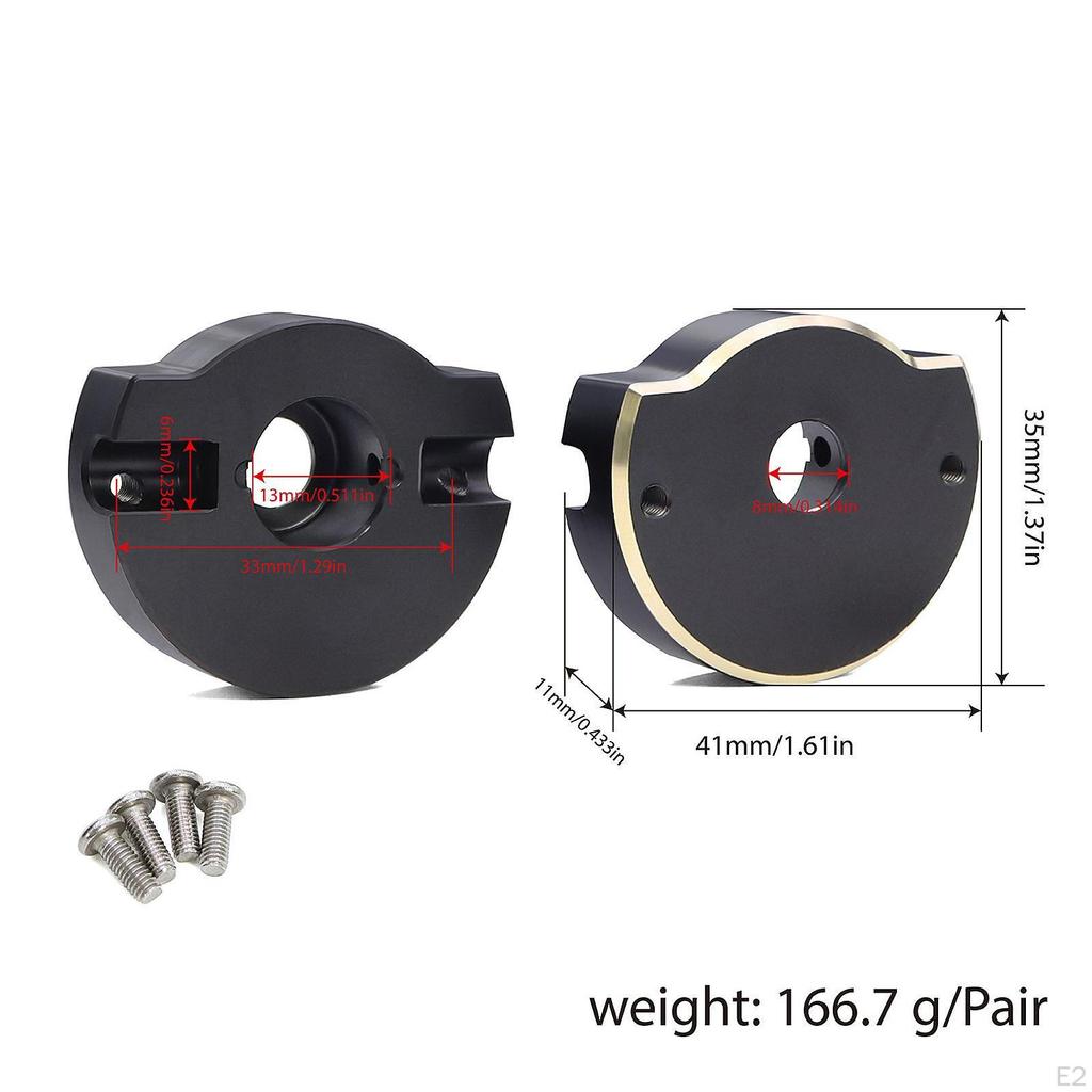 2 Pieces RC Brass Counterweight Axle Modification Metal Upgrade for 1/10