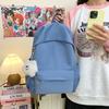 Schoolbag Japanese ins wind solid color schoolbag female versatile simple casual large capacity waterproof girl student backpack backpack