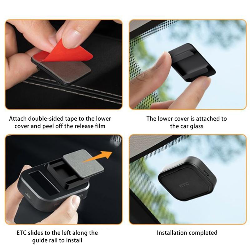 Car Toll Pass Holder Adhesive Sticky Etc Bracket Adhesive Removable Easy Installation Compact Toll Pass Holder For Windshield