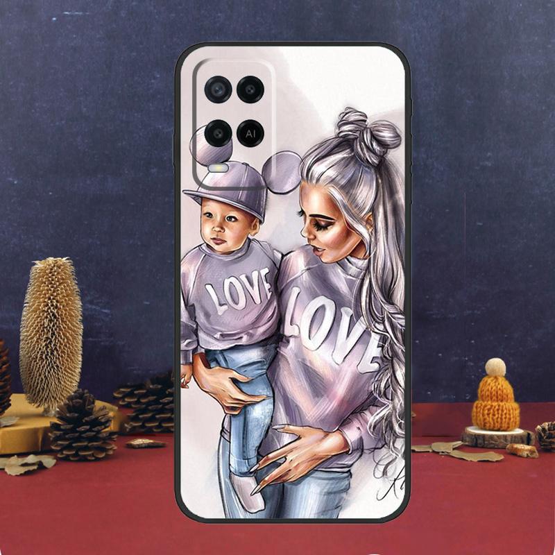 Fashion Super Mom Case For Oppo A16 A76 A96 A17 A57 A40 A60 A80 A98 A58 A78 A18 A38 A54 A74 A94 A15 A5 A6 Pro