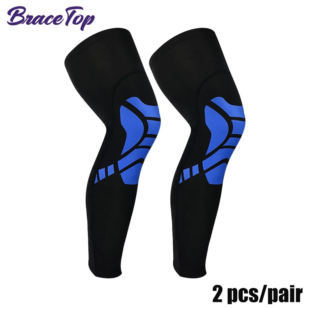 Bracetop Compression Long Socks for Men Women Knee Support Anti Slip Fitness Thigh Stockings Leg Sleeves