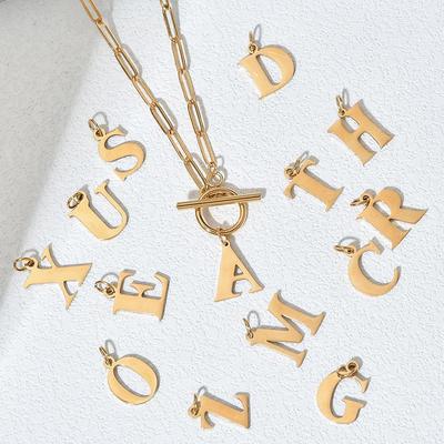 DIY 26-Letter Clavicle Chain Pendant: Personalized Stainless Steel Jewelry with a European and American Design Touch
