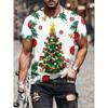 Christmas Tree Pattern Men's T-Shirt Funny Santa 3D Print Summer Casual Short Sleeve Crew Neck Top