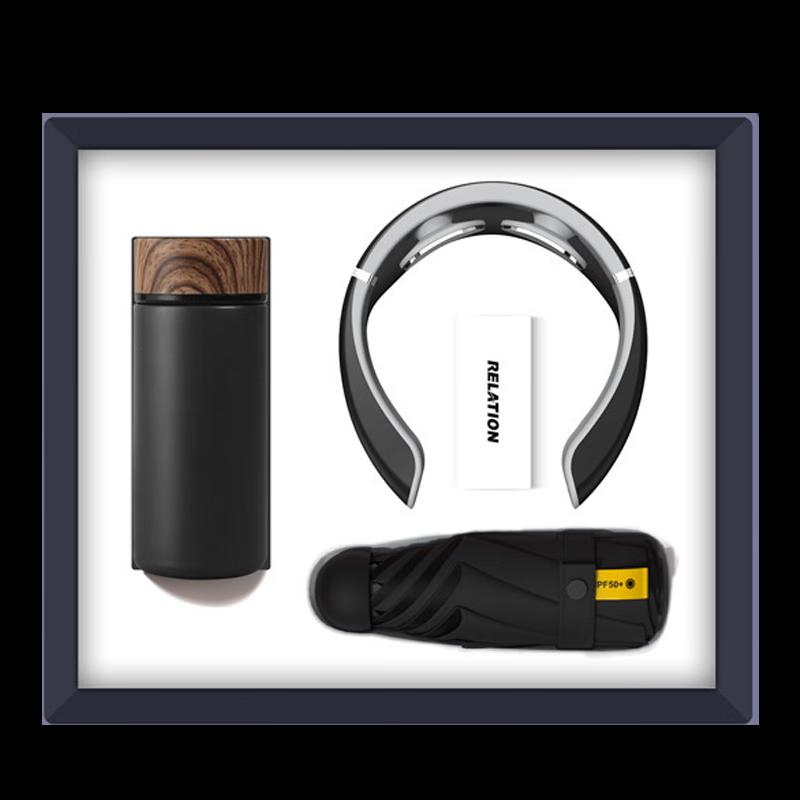 Smart Thermos, Neck Massager & Umbrella 3-Piece Gift Set
