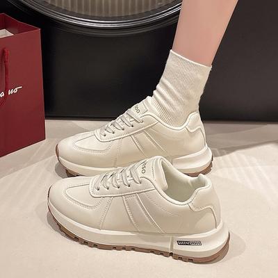 Retro Fashion Versatile Platform White Shoes Women's 2024 New Autumn Height-increasing Sports and Leisure Forrest Gump Training Shoes