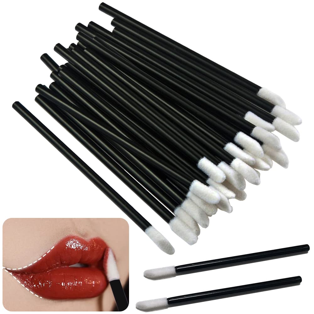 

Одноразовые кисточки для губ, набор из примерно 100 штук, простые в использовании одноразовые кисточки для губ, многофункциональные кисточки для помады, блеска для губ, бальзама для губ, кисточки-шпатели для макияжа губ