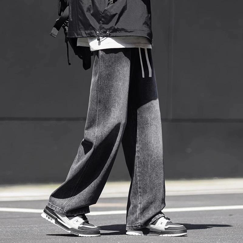 

Men s Wide Leg Jeans Baggy Oversized Denim Hip Hop Streetwear Korean Trousers Vintage Joggers Track Pants Drawstring Jeans for Men Sweatpants XS