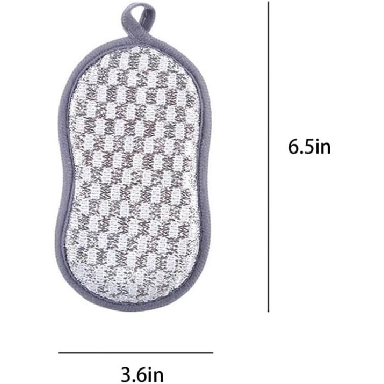 4 Pack Dish Sponge for Washing Dishes Cleaning Kitchen, All-Purpose, Non Scratch, Rough Scrubbers Side for Non-Stick Cookware, Soft Microfiber Scrub