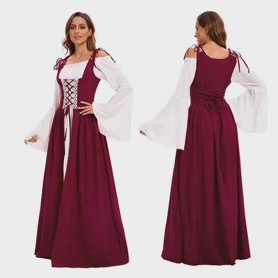 Women's Medieval Queen Long Dress for Prom, Party, or Stage