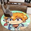 1pc Anime Cartoon Design Round Carpet  Office Chair Mat, NonSlip Rug for Home Decor