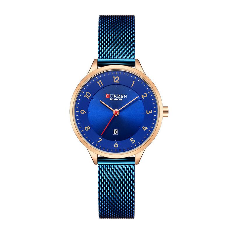 CURREN New Top Women's Watch Quartz Watches Fashion Simplicity Dial Metal Network with Casual Women's Watch