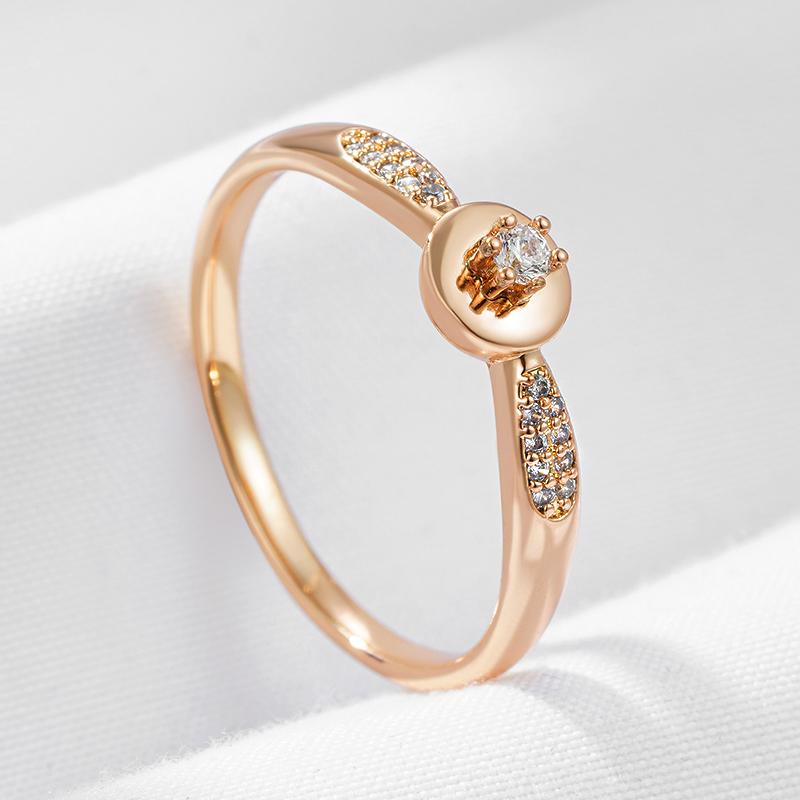 Rose Gold Bride Wedding Ring Natural Zircon Accessories Fashion Modern Party Daily Jewelry Crystal Gift For Women