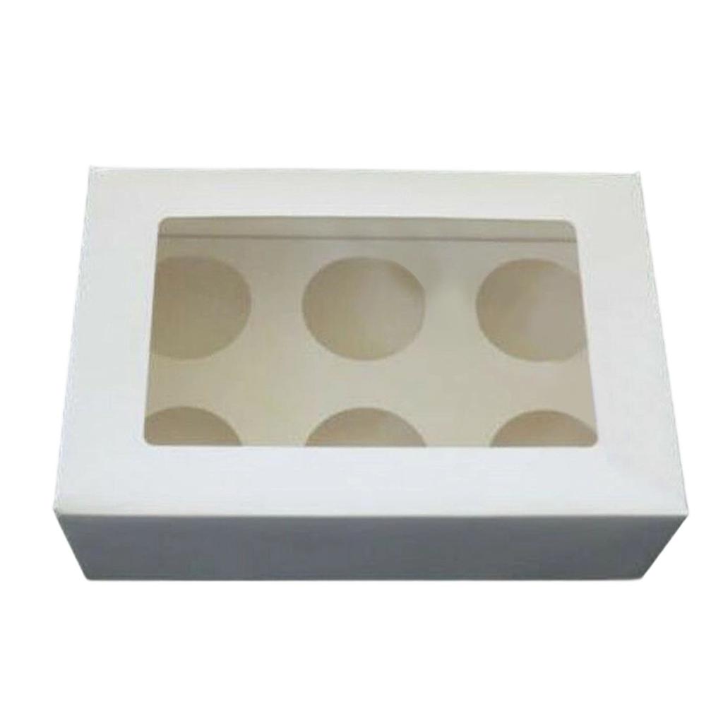 25Pcs Cupcake Box Range 6 hole Window Face Wedding Birthday Party Christmas Gift