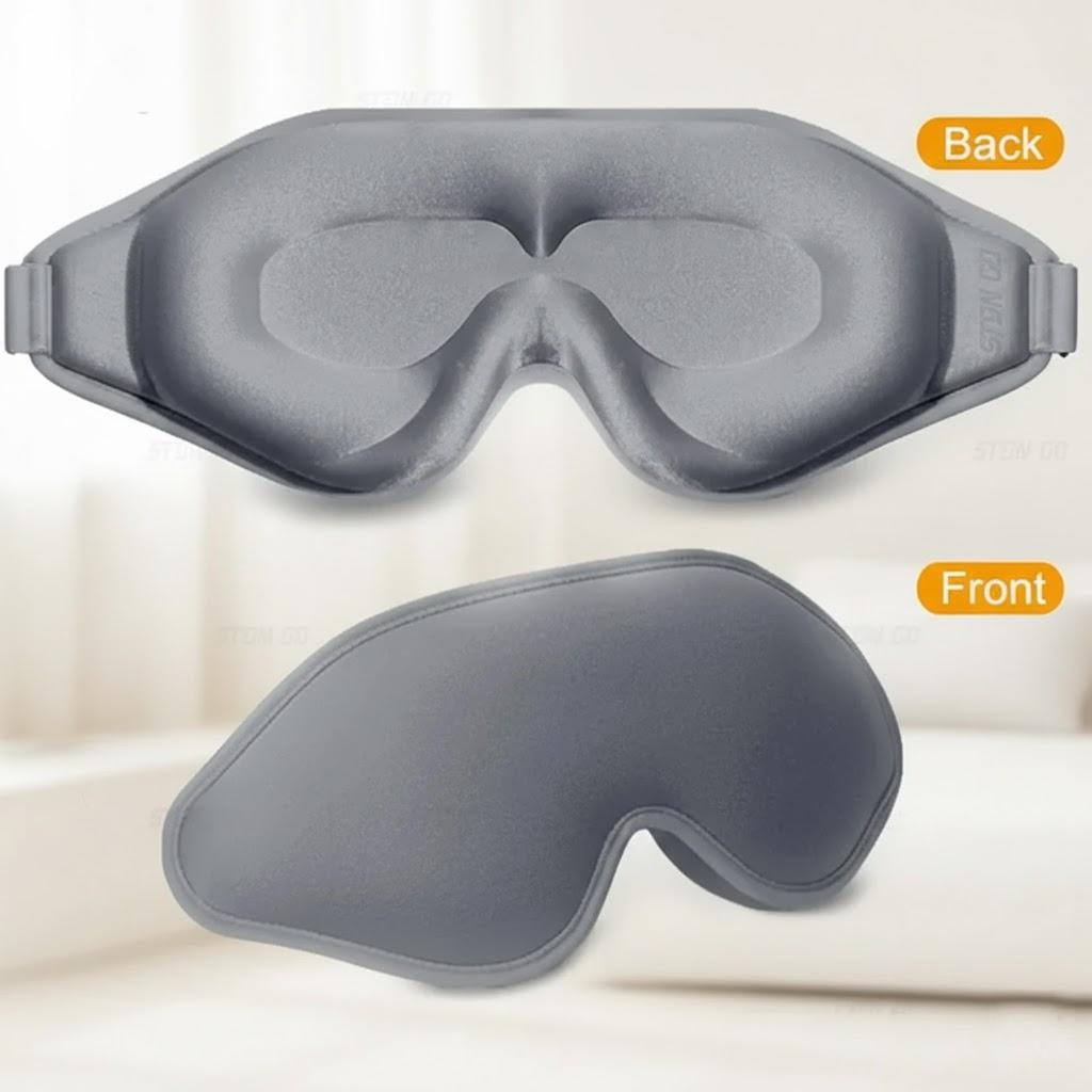 

3D Blackout Sleep Eye Mask for Men Women Adjustable Strap Breathable Soft for Travel Meditation Nap сірий