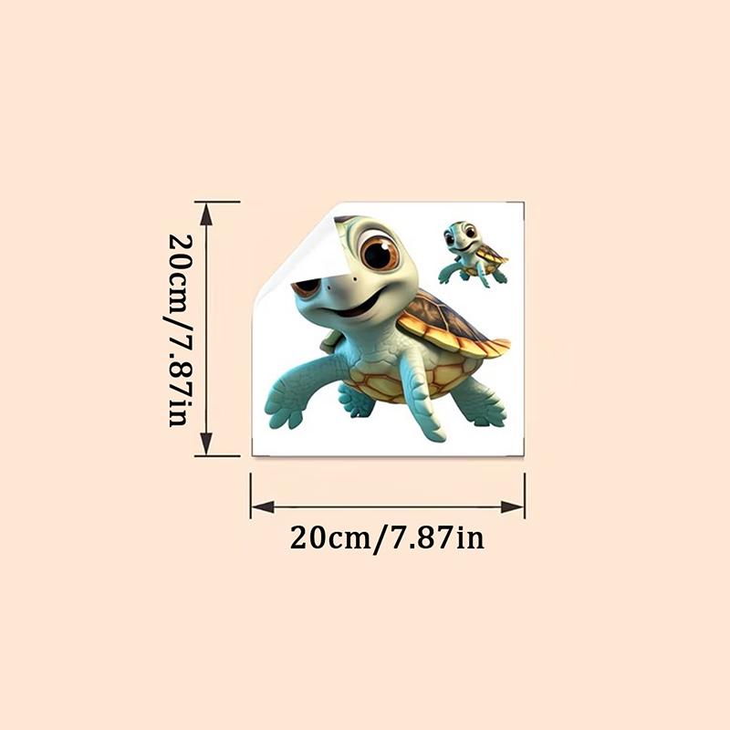 

Cute Glow-in-the-Dark Turtle Toilet Sticker Removable Self-adhesive Wall Decal, Fun Nighttime Bathroom Decor Home Decor Stickers