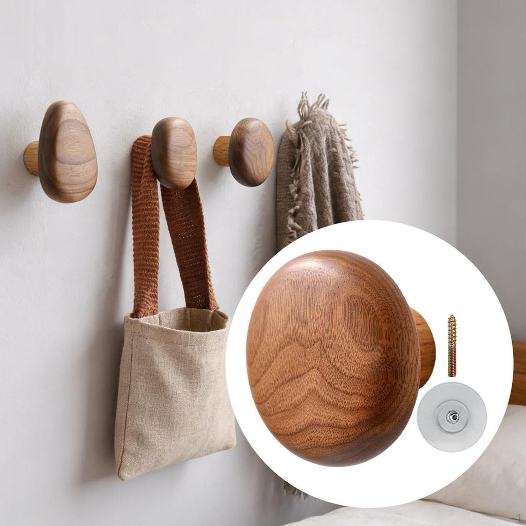 Wooden Coat Hook Decorative Utility Hat Organizer Storage Wall Hanger Key Holder for Closet