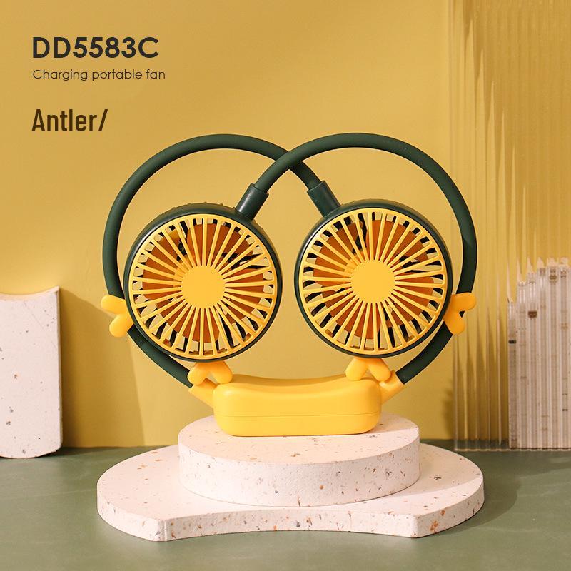

USB Rechargeable Neck Hanging Fan - Portable, Foldable, Outdoor Use