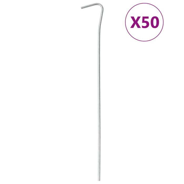VidaXL Piquets de tente 50 pcs 23 cm Ø3 mm acier galvanisé, piquet de sol, ancrage au sol, piquet de camping résistant, 4009328