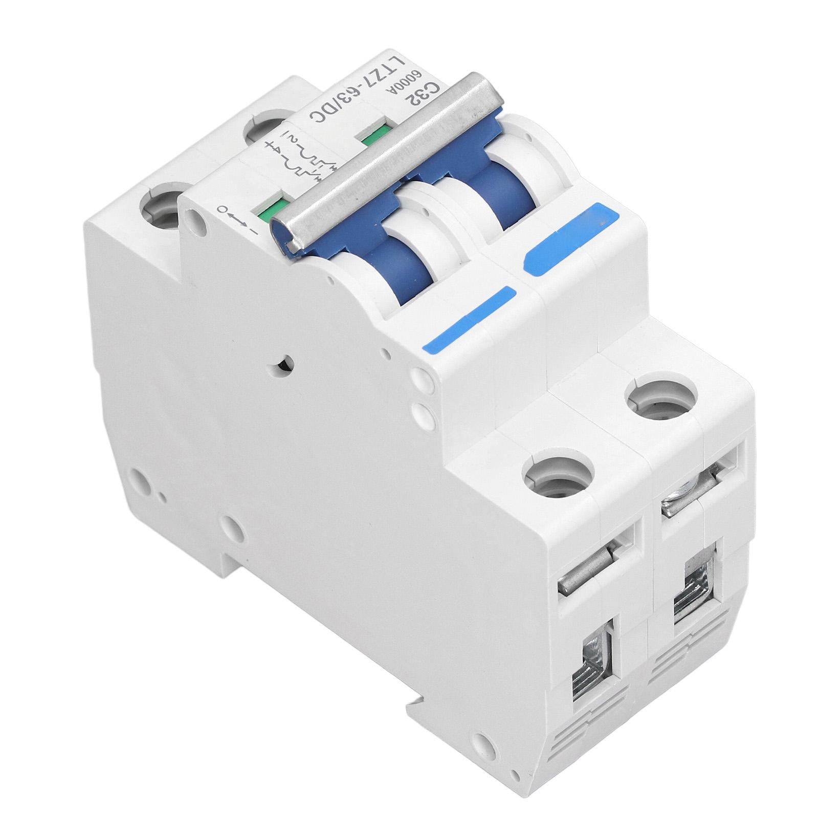 

Мініатюрний автоматичний вимикач постійного струму, 2 полюси, 1000 В, 32 А, кріплення на DIN-рейку.