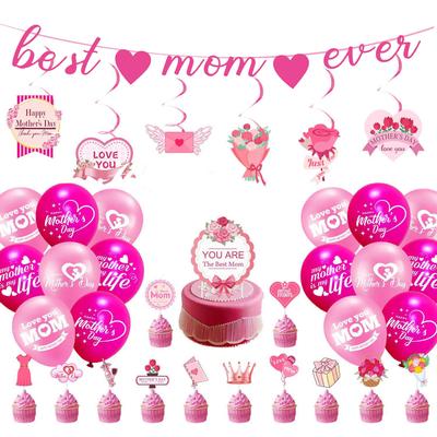 Mother'S Day Decorative Supplies Happy Mother'S Day Letter Latte Spiral Pendant Balloon Set Customized