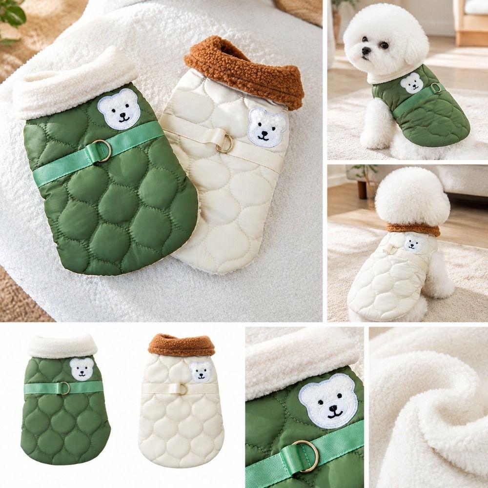 Leinenring Hund Winterjacke Zweibein-Design Katze Baumwollweste Haustier Gepolsterte Weste Kaltes Wetter