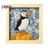 Japanese Textile Art Sets DIY Fabric Kit, Handmade No-Sew Mosaic Wall Craft with Artistic Projects Frame, Beginner Friendly Cute Animals Layered