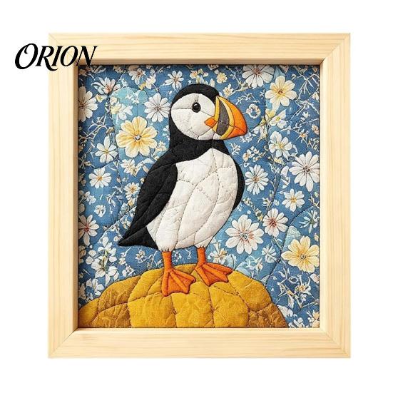 Japanese Textile Art Sets DIY Fabric Kit, Handmade No-Sew Mosaic Wall Craft with Artistic Projects Frame, Beginner Friendly Cute Animals Layered