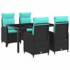 Outdoor Table Set 5 Pcs Poly Rattan