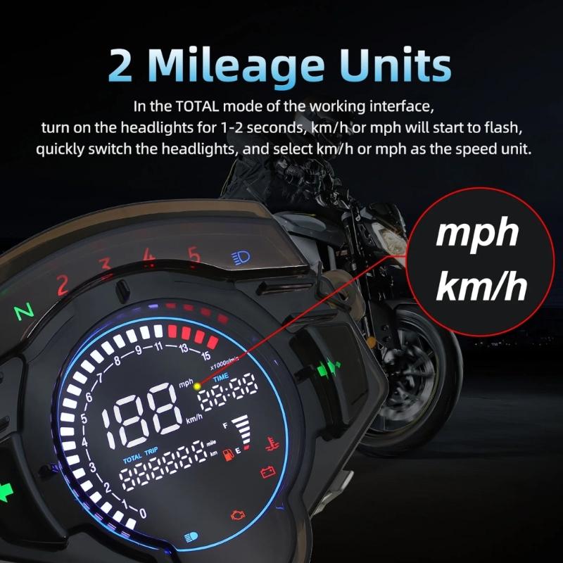 Dashboard Instrument Panel Gauge Meter Clear Large Display Accurate Speed Distance Readings for LC135 V4 V5 Motorcycle