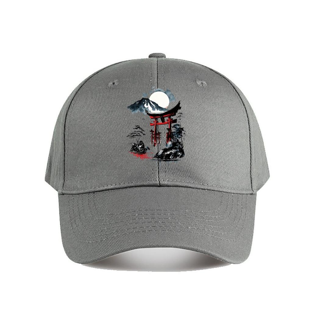 Moonlit Japanese Torii Fuji Art Print Baseball Cap Fashion Unisex Sunhat Womens Outdoor Sports