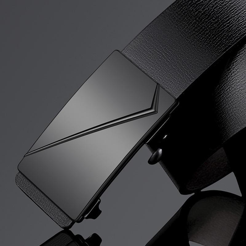 Herren Ledergürtel Echtes Leder Innenmaterial Zahnloser Automatikverschluss Ledergürtel für Herren Junge Männer Modisch und Vielseitig Business Hosen