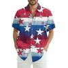 Men's Casual Casual Independence Day Print Short-sleeved Shirt