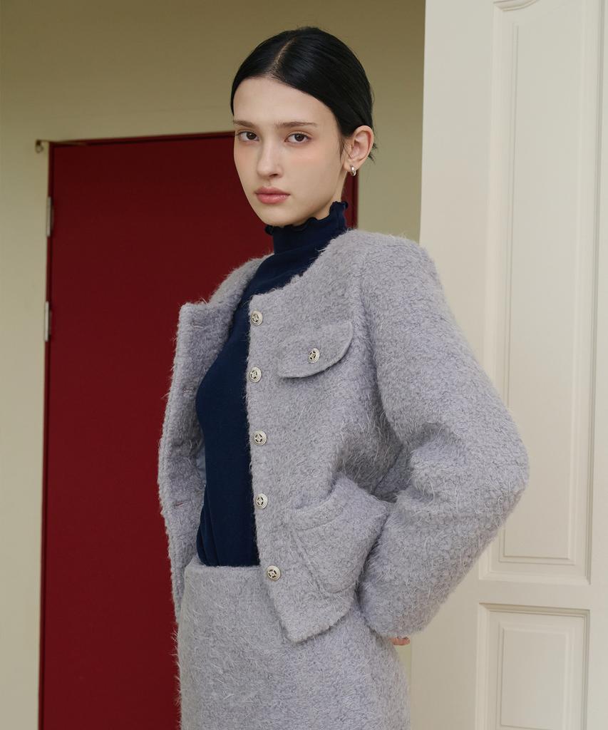 BIBYSEOB Neck Point Turtleneck Navy [T43]