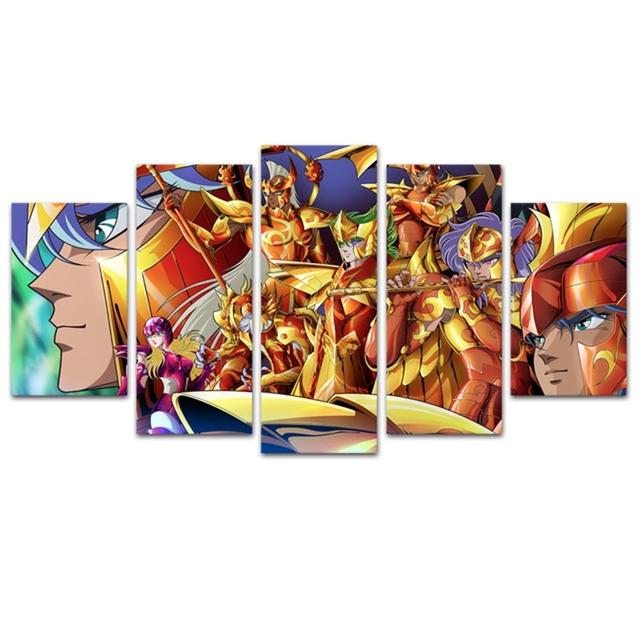 

5 панелей настенное искусство мультфильм Saint Seiya холст плакат современная живопись настенная картина для детской комнаты домашний декор мультфильм аниме 30x40cm*2 30x60cm*2 30x80cm*1