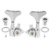 Wilkinson L2+R2 Open Gear Tuners, 20:1 Gear Ratio, for 4-String Ibanez-Style Electric Bass, Chrome