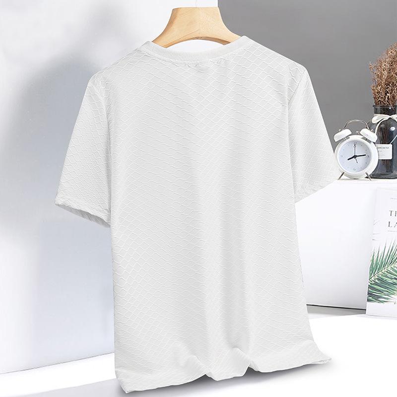 Kurzarm-T-Shirt in Übergröße für Herren, schnelltrocknend, kurzärmelig, aus Eisseide, sportlich, kurzärmelig, Übergröße, kurzärmelig