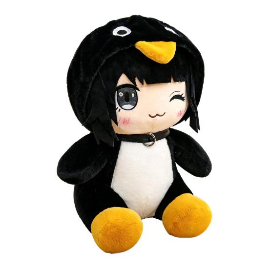 Cartoon Penguin Girl Plush Toy Standing Sitting Lying Stuffed Penguin D