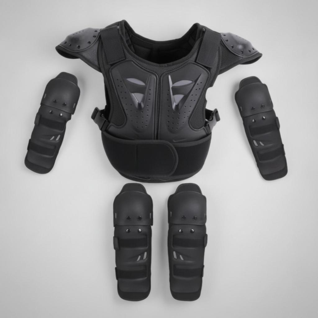 Kids Vest with Shoulder Pads Padded Motorcycle ImpactAbsorbing Breathable Riding Protector for