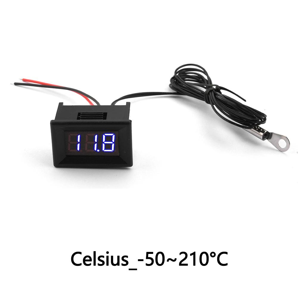 

DC4-28V Digital Temperature Sensor Meter Thermometer Detector With 1M NTC 100K 3950 Probe Temp Tester Gauge 50~210℃/-58~410℉ синій