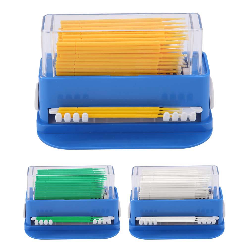 3 Colors Dental Disposable Micro Applicator Tip Bendable Sticks Brush Dispenser with Box