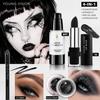 4 Piece Halloween Facial Makeup Set with Black Color Makeup for Spooky and Creative Looks Suitable for All Skin Types and Easy To Apply