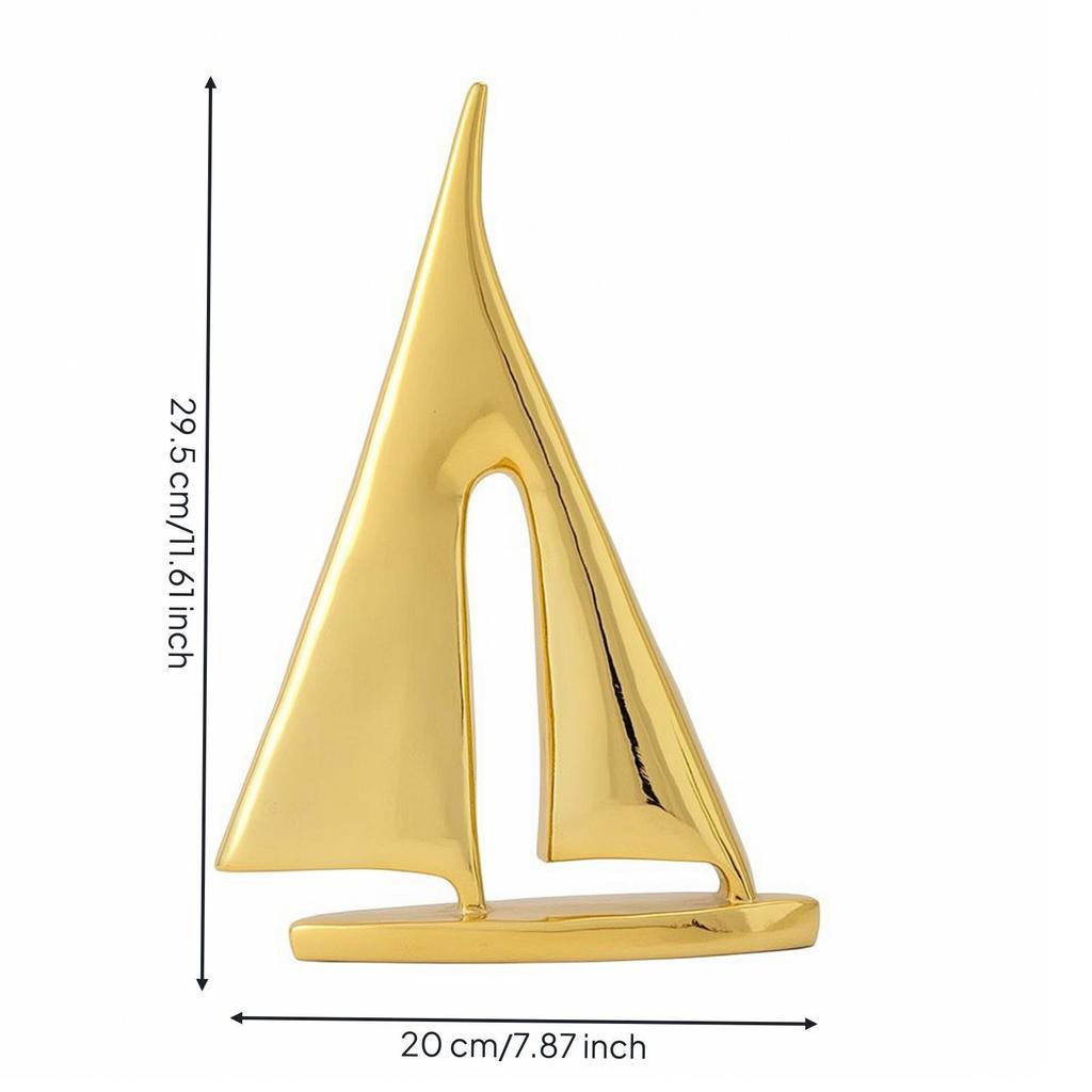 Decorative Sailing Ship Ornament | Nautical, Resin Sailboat Sculpture, for Entryway Table S