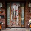 Irregular Frayed Torn Strip Scary Bloody Curtain Blood Splatter Gauze Door Hanging  Ghost Festival