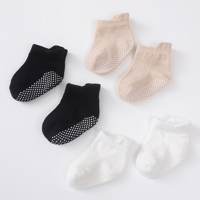 Floor Socks Solid Color Socks Non Slip Knitted Baby Socks Breathable Socks for Stable Step & Reduced Falling Risks
