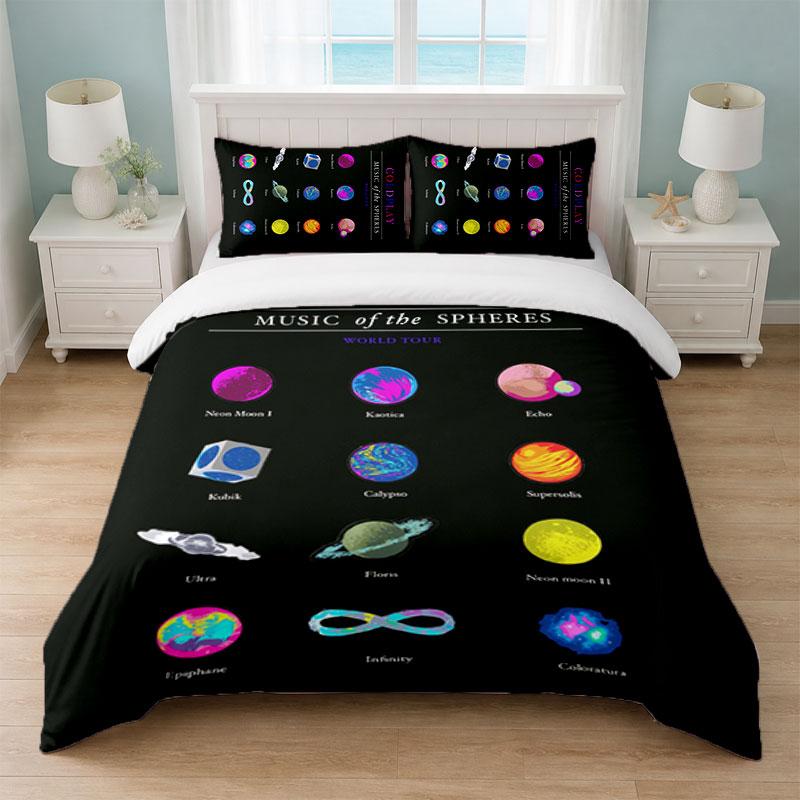 Coldplay Bedroom 3Pcs Bedding Set Soft Bed Sheet Pillowcases Home Bedding Decoration