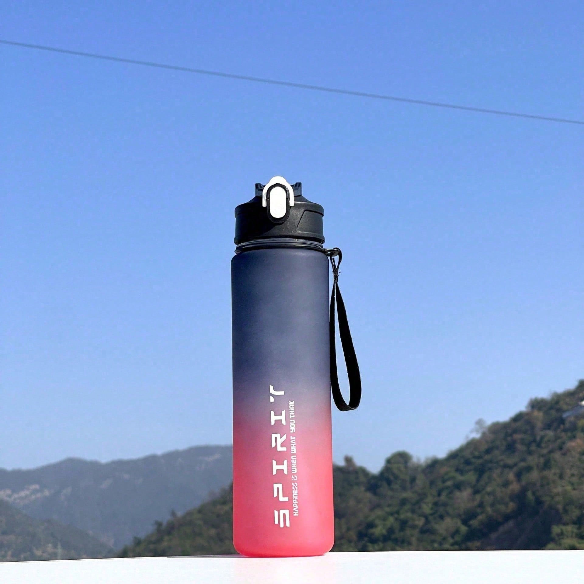 1 Portable Sports And Fitness Water Cup, Gradient Plastic Water Cup 25.5x6.8cm