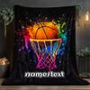 Custom Basketball Fleece Blanket  Name Sports Print Throw Soft Warm All Season Bedding Gift For Basketball Lovers