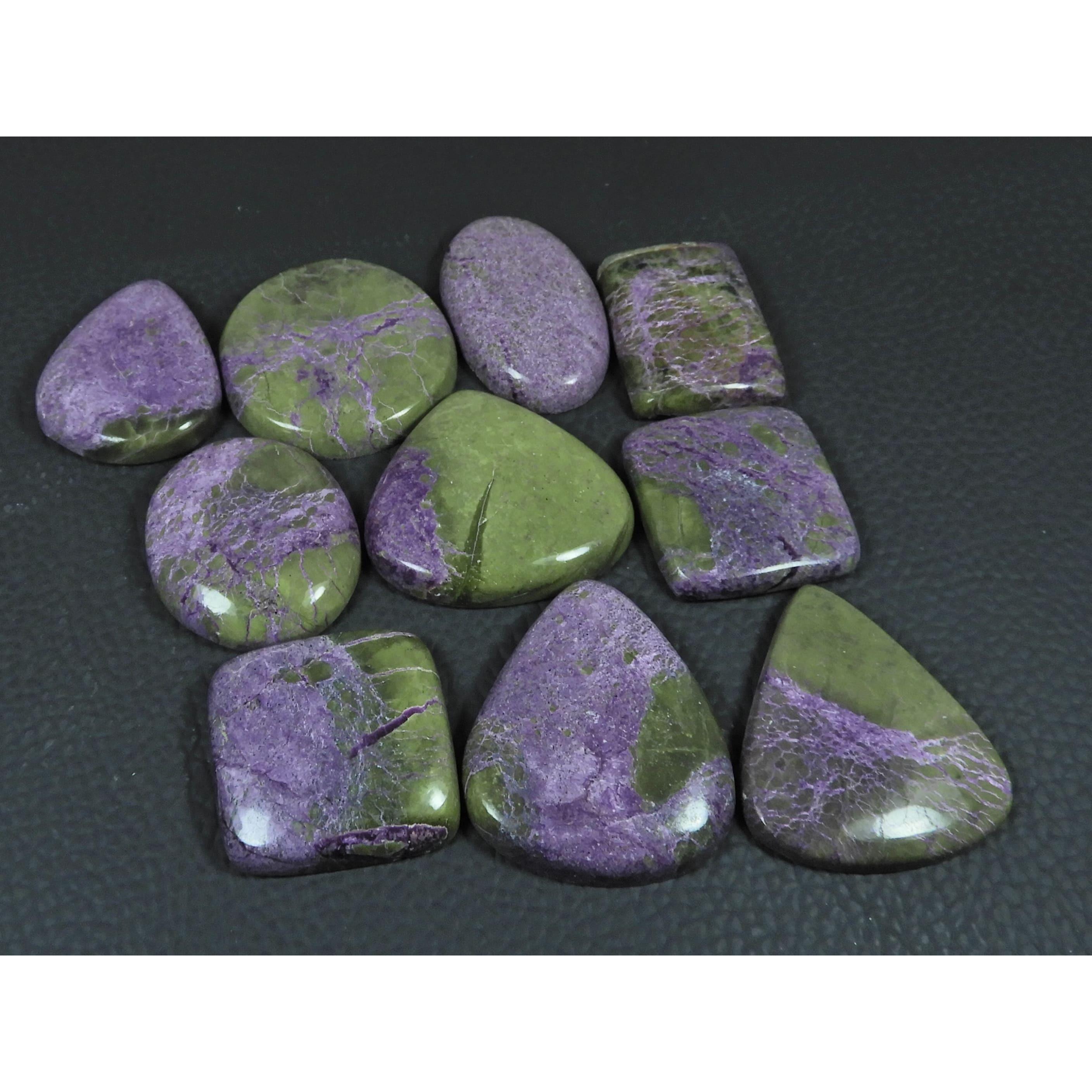 10Pcs Natural Stichtite Mix Shape Cabochon Loose Gemstone 295 Cts. Lot C-2970